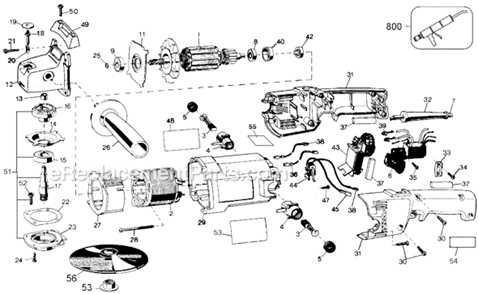 Page A Diagram and Parts List for 6138 Type 100 Black and Decker Sander Polisher
